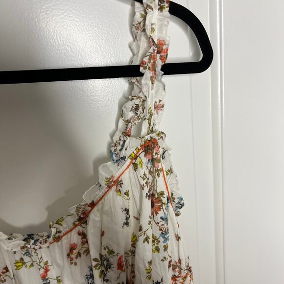 Anthropologie Floral Midi Dress - Cream and Red - Picture 8 of 11